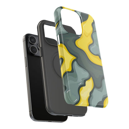 Yellow Camo Drip Phone Case.
