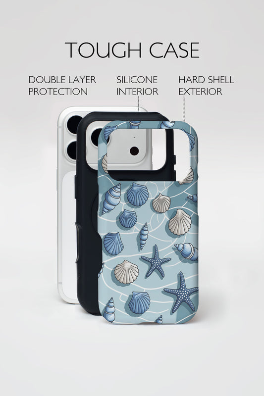 Ocean Shell Blue Armoured Phone Case.
