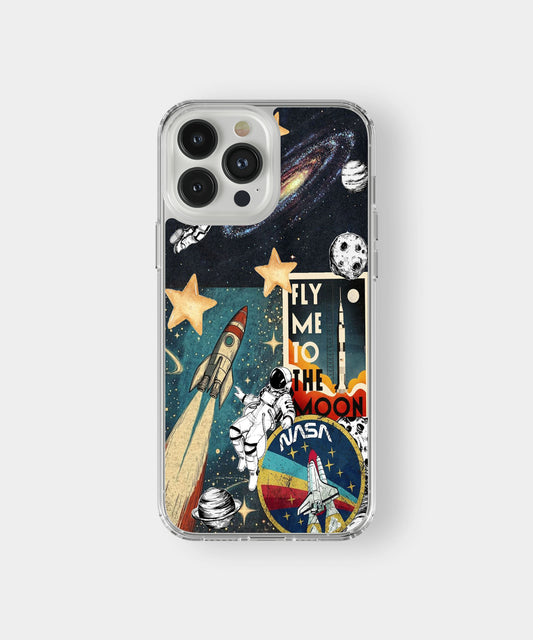 Astronaut Rocket Moon Stars Phone Case.
