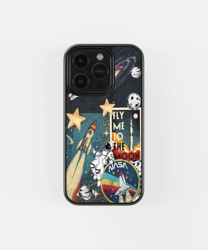 Astronaut Rocket Moon Stars Phone Case.