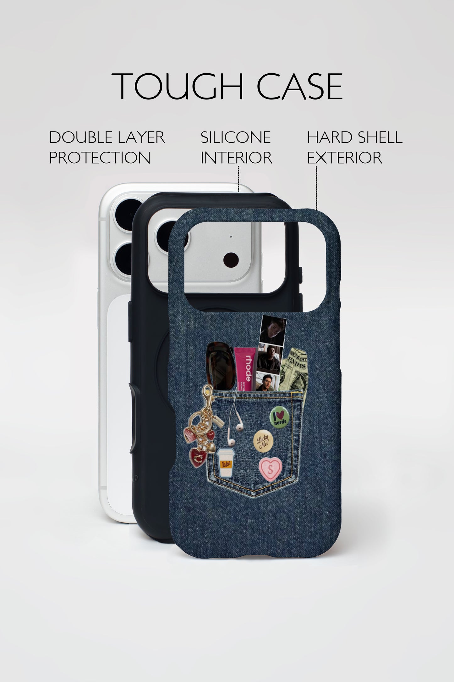 Dark Denim Pocket Vibes Armoured Phone Case.