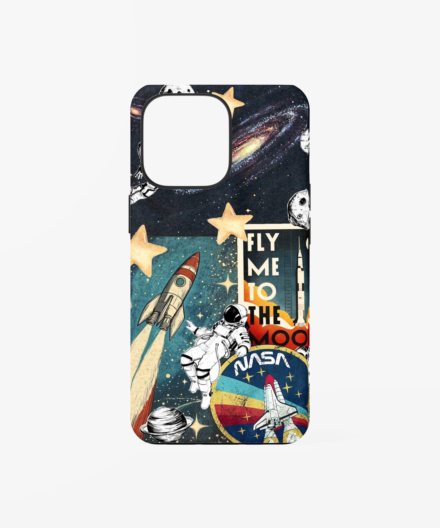 Astronaut Rocket Moon Stars Phone Case.