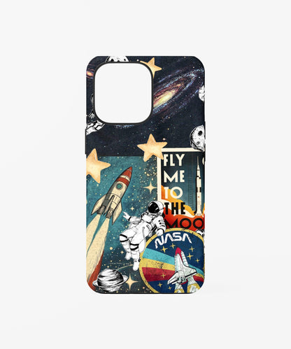 Astronaut Rocket Moon Stars Phone Case.