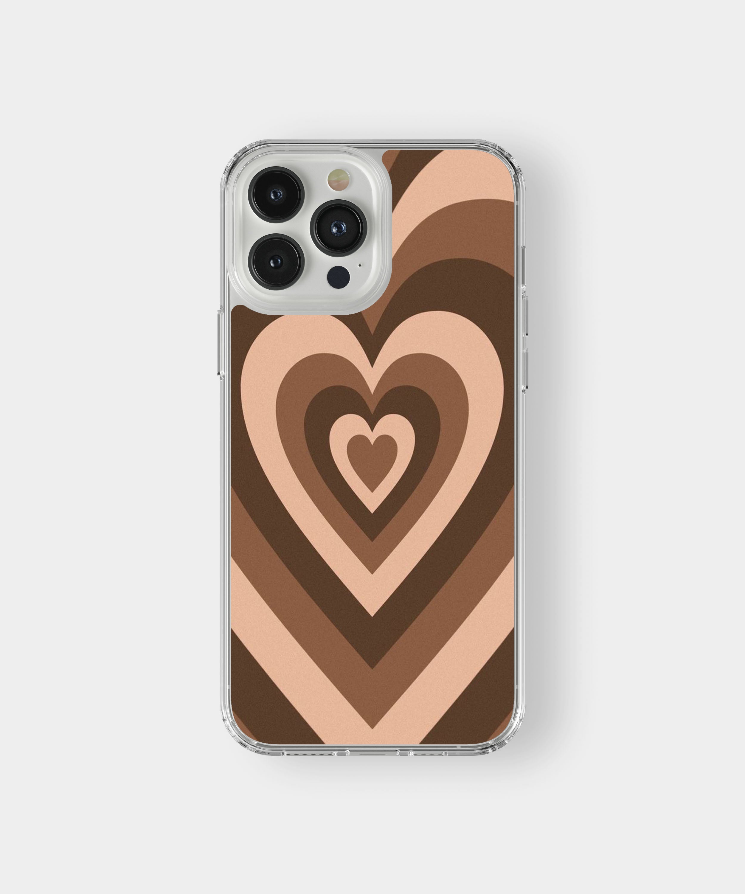 Retro Brown Heart Phone Case.