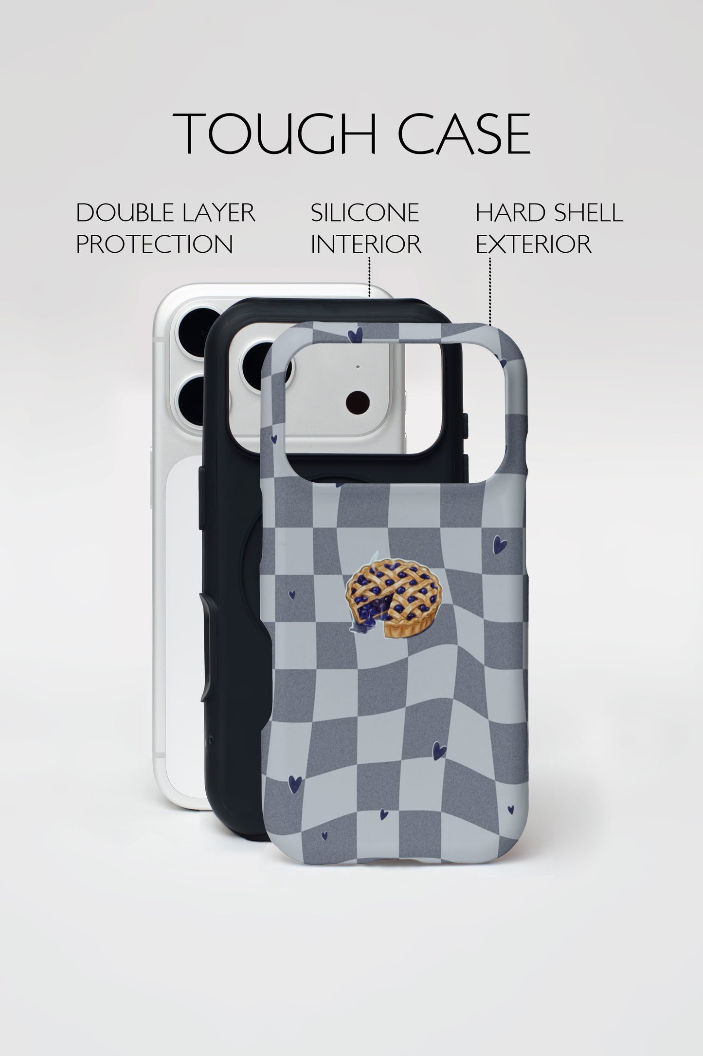Grey Check Armoured Phone Case.