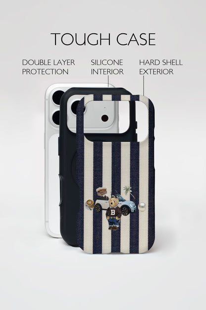 Bear Stripe Print Armoured Phone Case.
