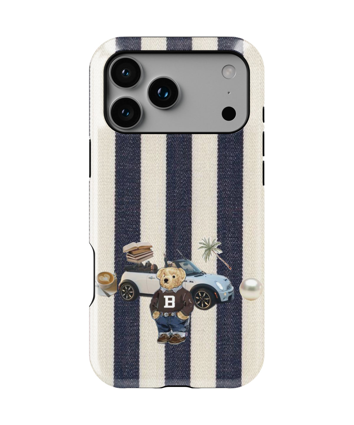 Bear Stripe Print Armoured Phone Case.