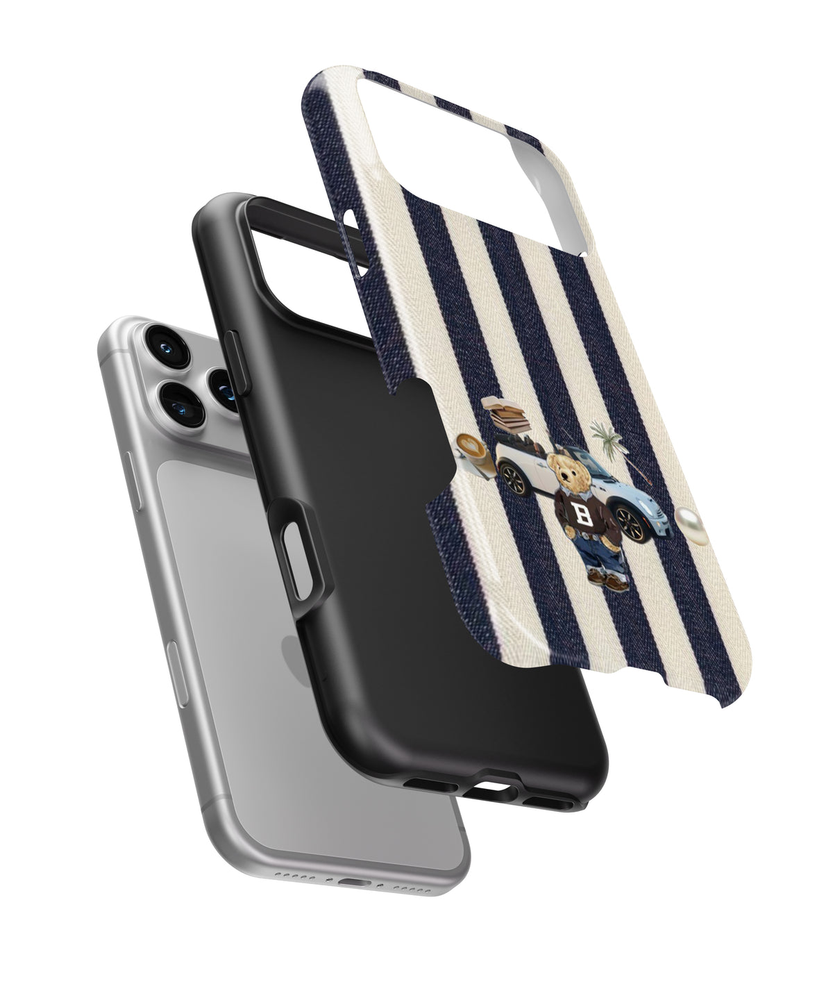 Bear Stripe Print Armoured Phone Case.